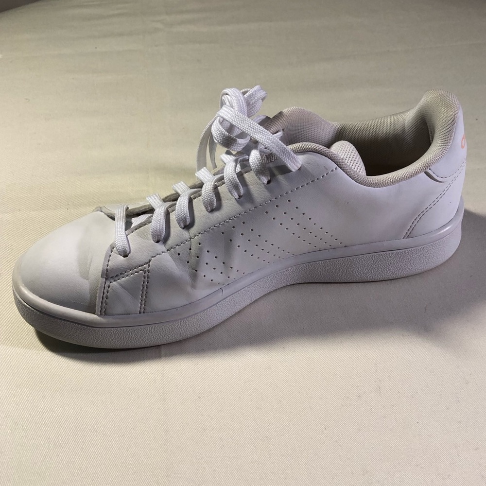 Adidas Advantage Base Cloud White Glow Pink Womens Sneaker - Picture 12 of 16